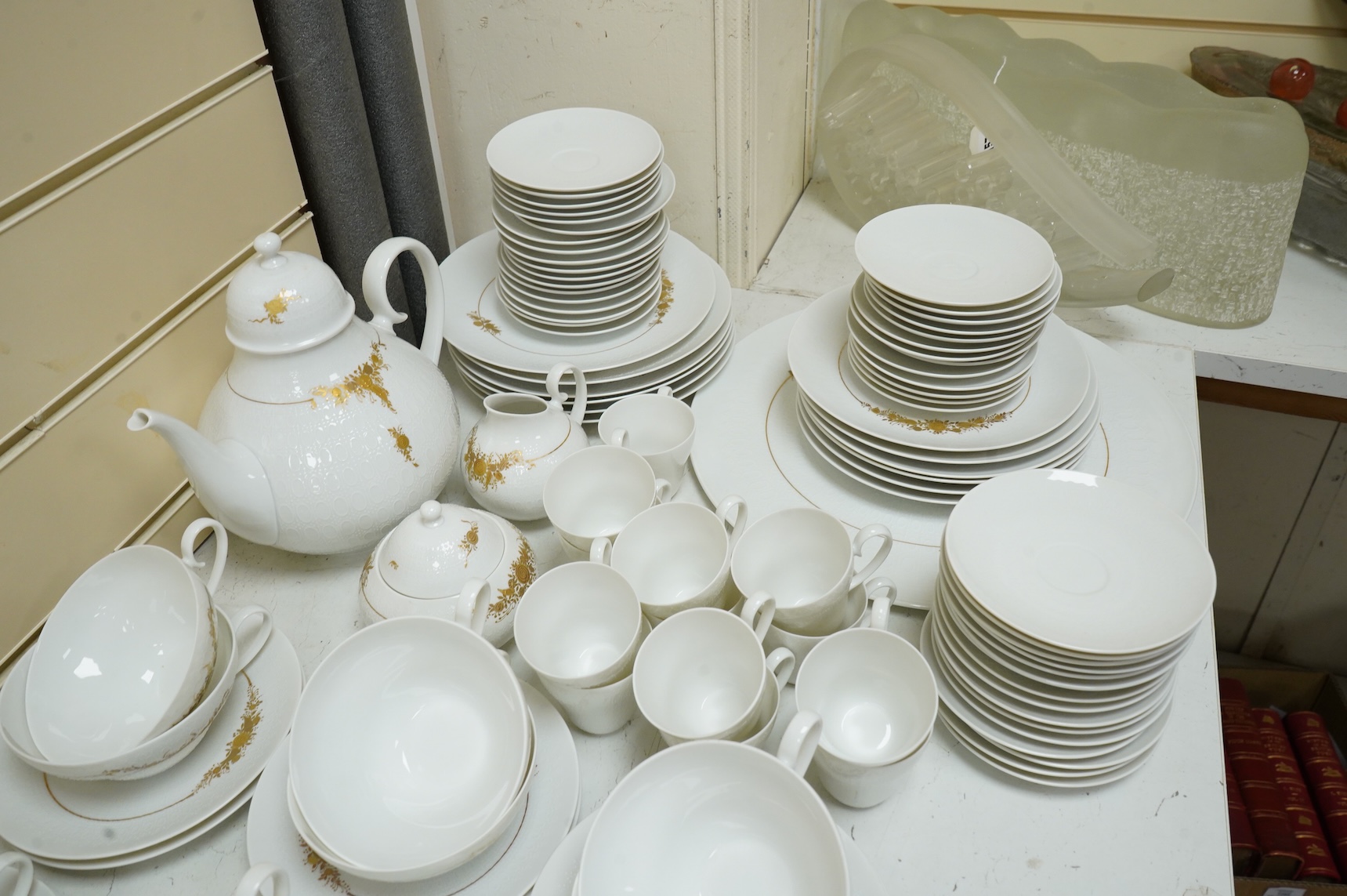 A Rosenthal studio line gilt decorated tea and coffee set to include cups and saucers, tea and coffee pot and side plates